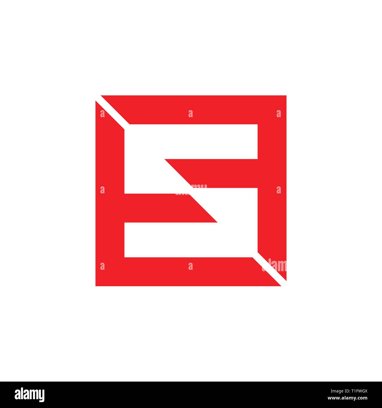 abstract letter fs geometric square logo vector Stock Vector