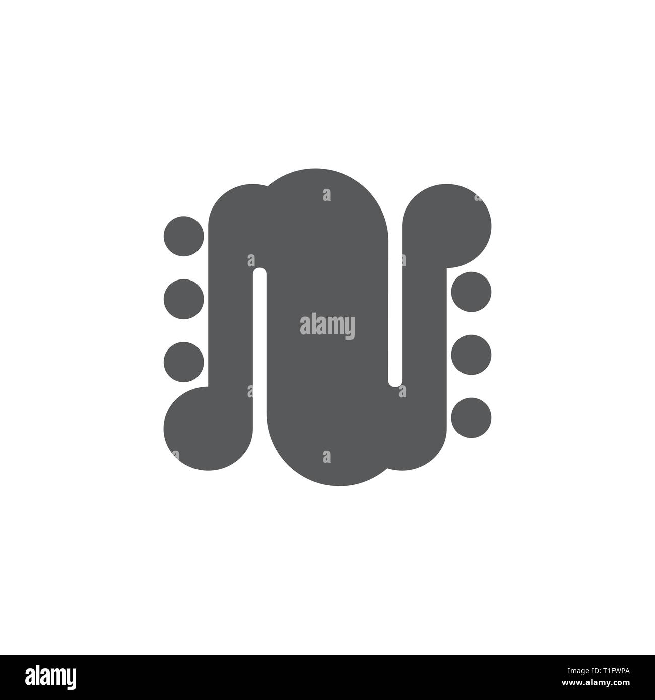 letters n curves geometric dots logo vector Stock Vector Image & Art ...
