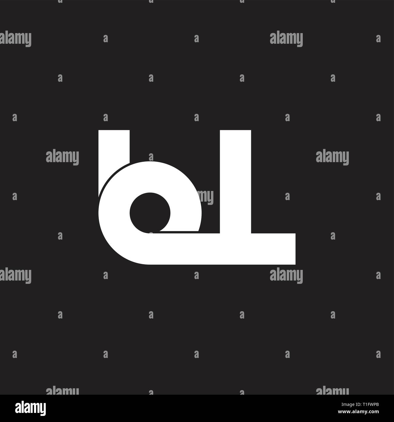 letters bl simple loop logo vector Stock Vector