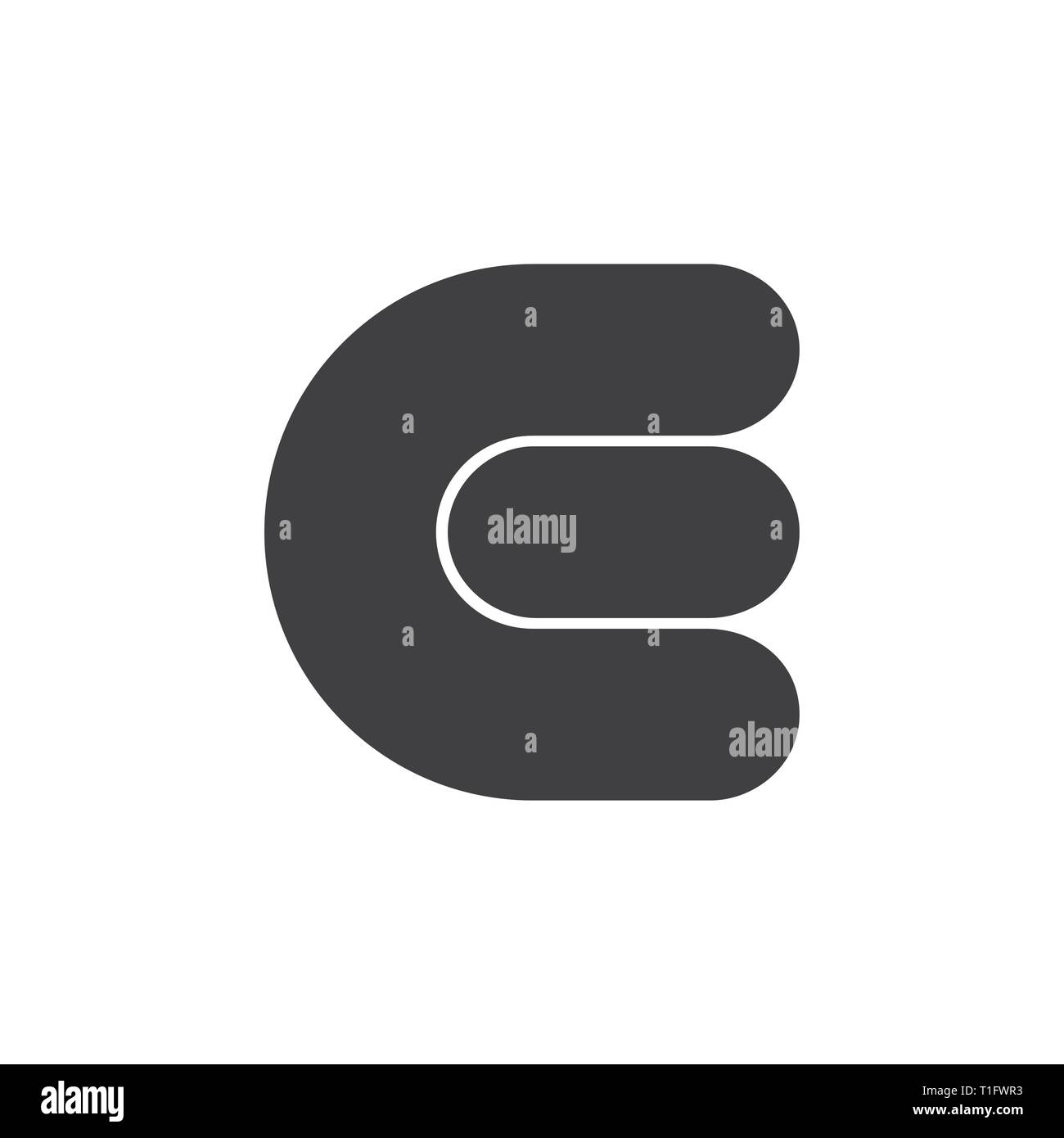 abstract letters ce simple curves geometric logo vector Stock Vector