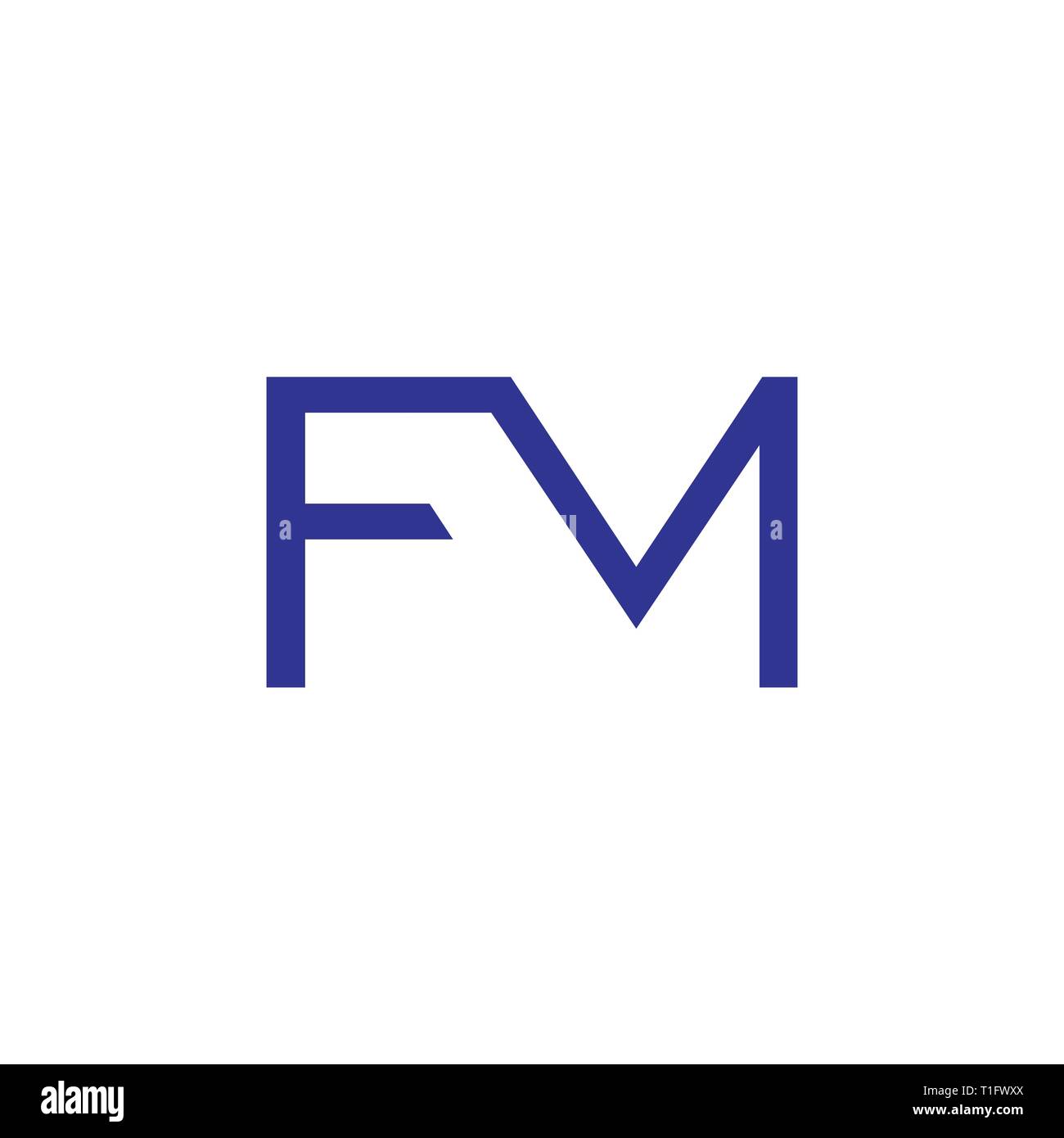letters fm simple linked logo vector Stock Vector