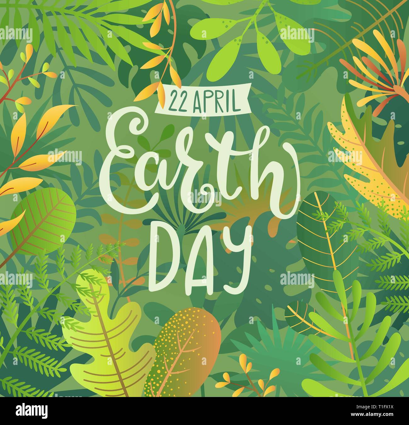 Green Banner for Earth Day. Stock Vector