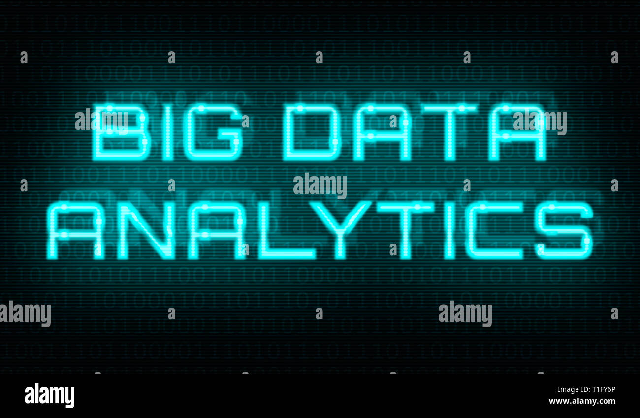 Binary code with the wordsBig data analytics in the center Stock Photo