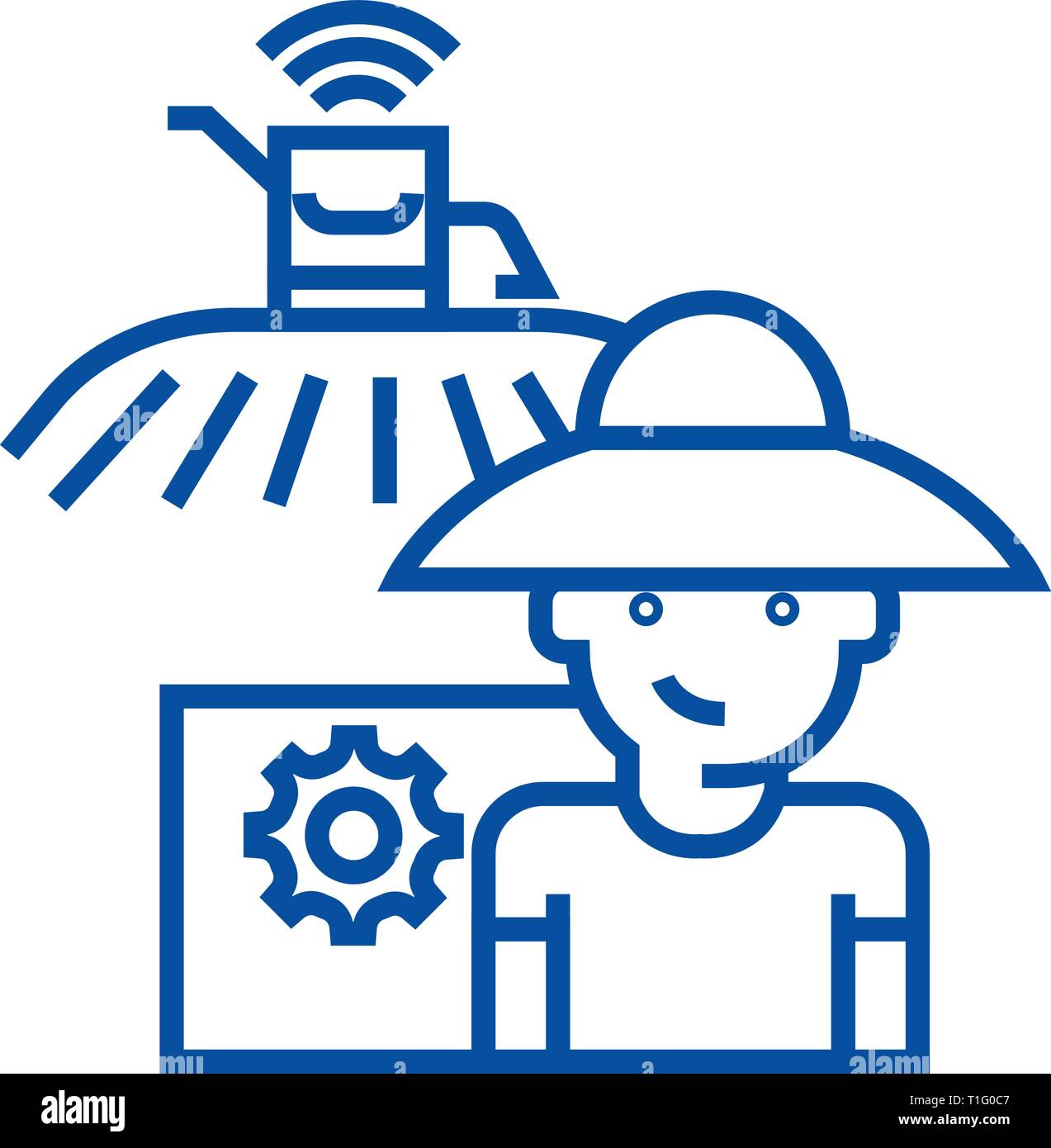 Agriculture concept line icon concept. Agriculture concept flat vector ...