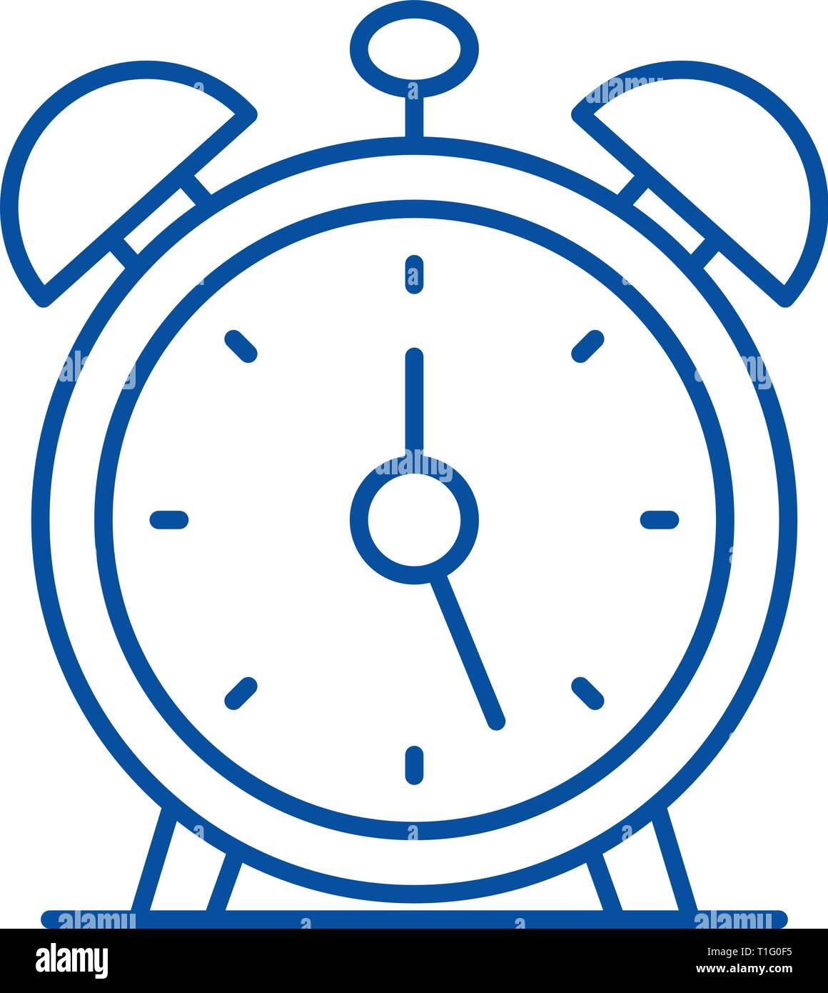 Alarm clock line icon concept. Alarm clock flat vector symbol, sign ...