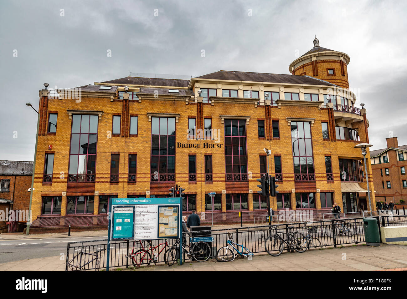 Guildford, United Kingdom - March 23, 2019: Street view of the bridge ...