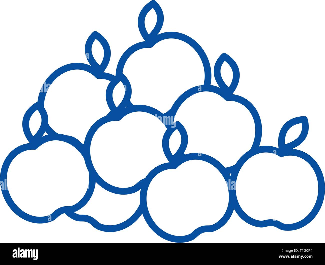 Apples line icon concept. Apples flat vector symbol, sign, outline ...