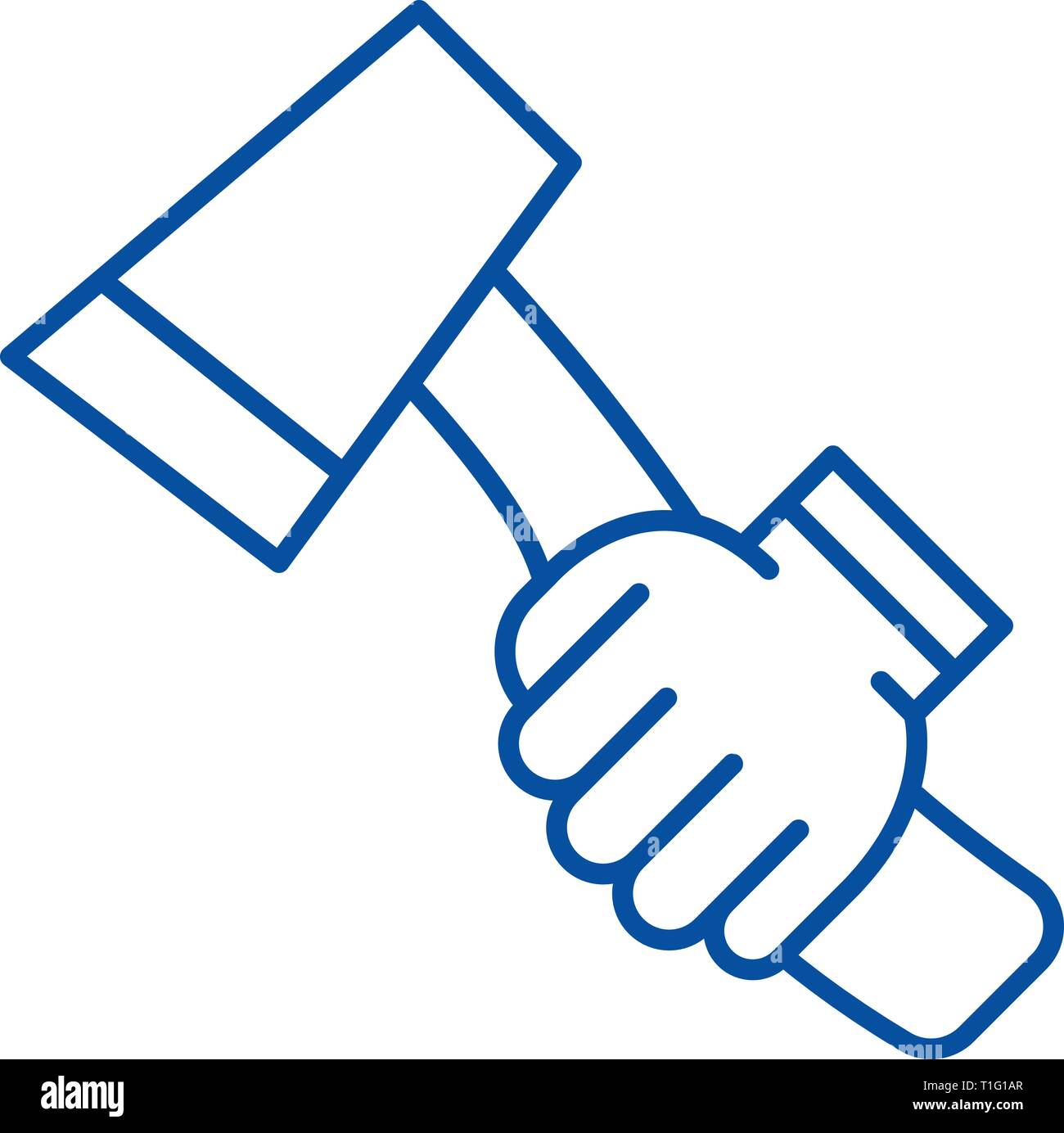 Ax line icon concept. Ax flat vector symbol, sign, outline illustration ...