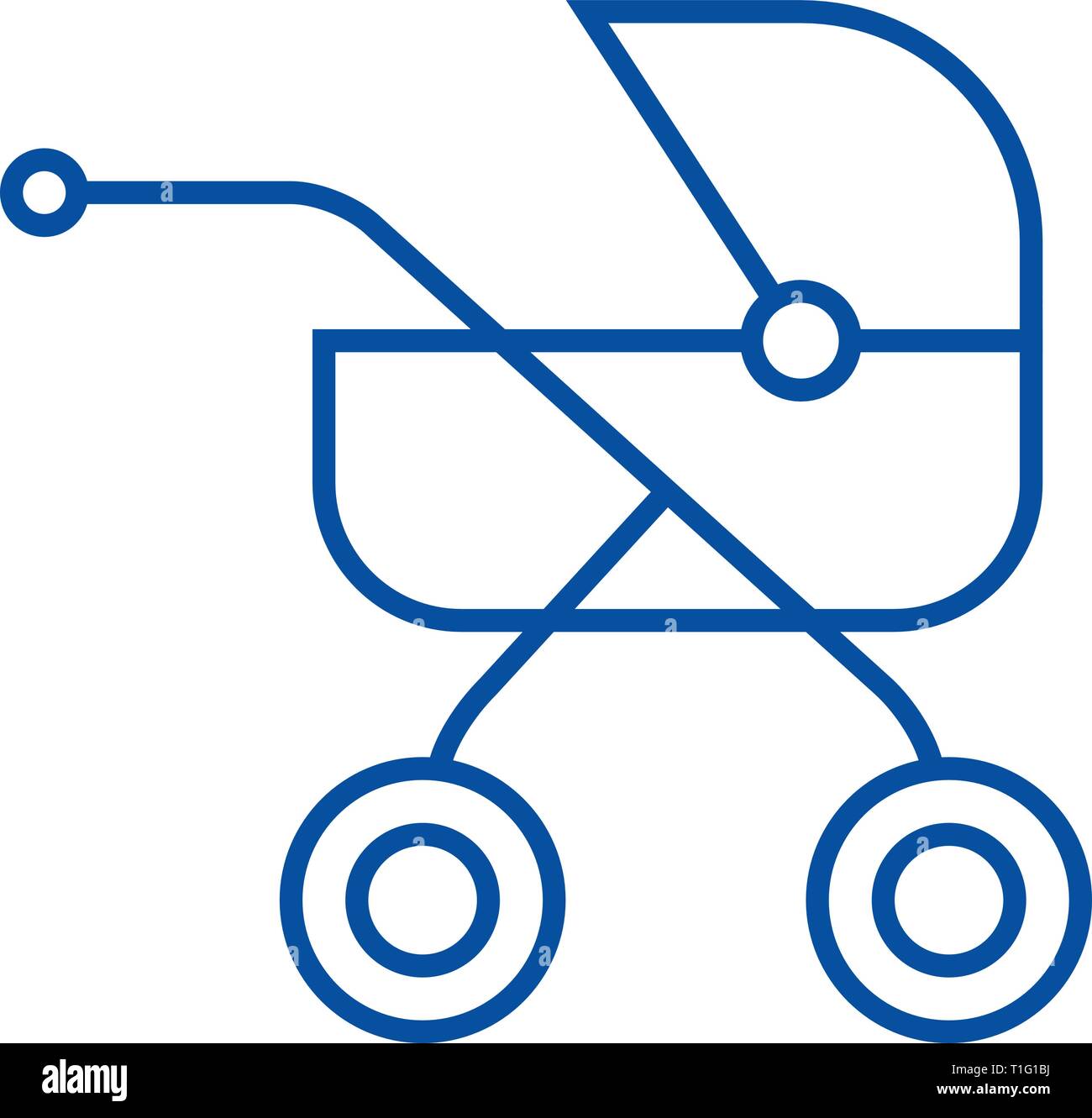 Baby buggy carriage line icon concept Baby buggy carriage flat vector Baby buggy carriage line icon concept Baby buggy carriage flat vector