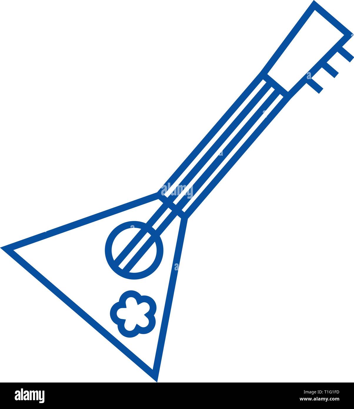 Balalaika line icon concept. Balalaika flat vector symbol, sign ...