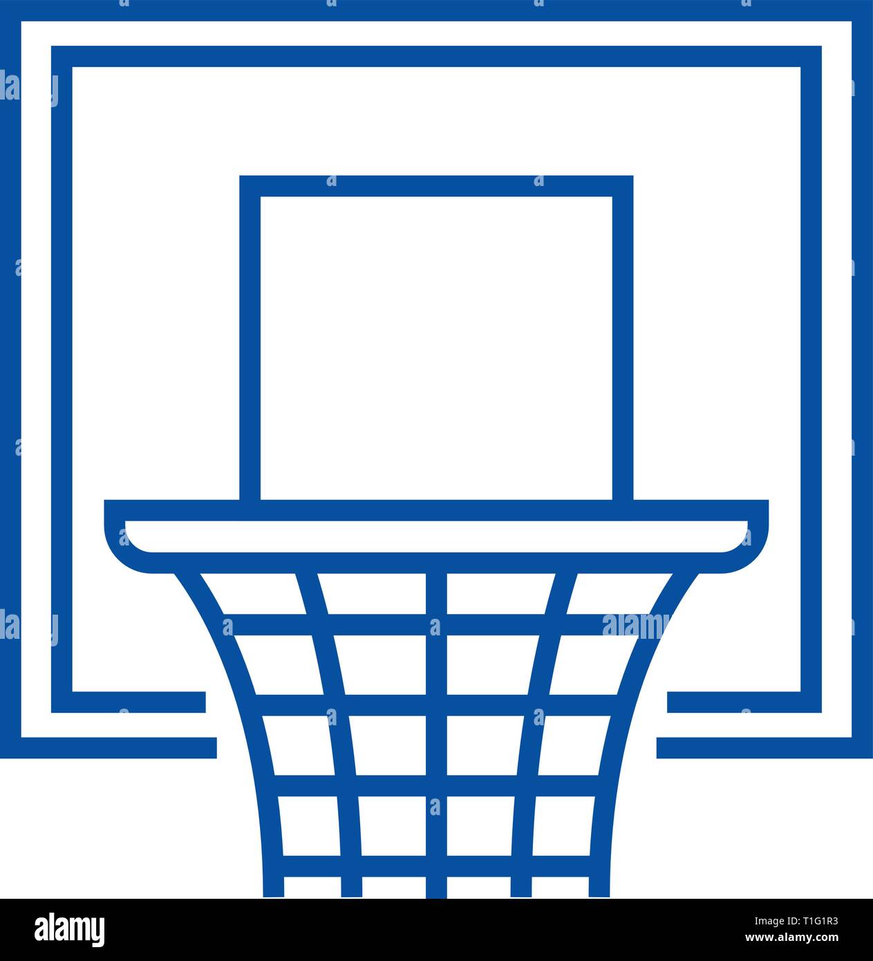 Basketball hoop line icon concept. Basketball hoop flat vector symbol