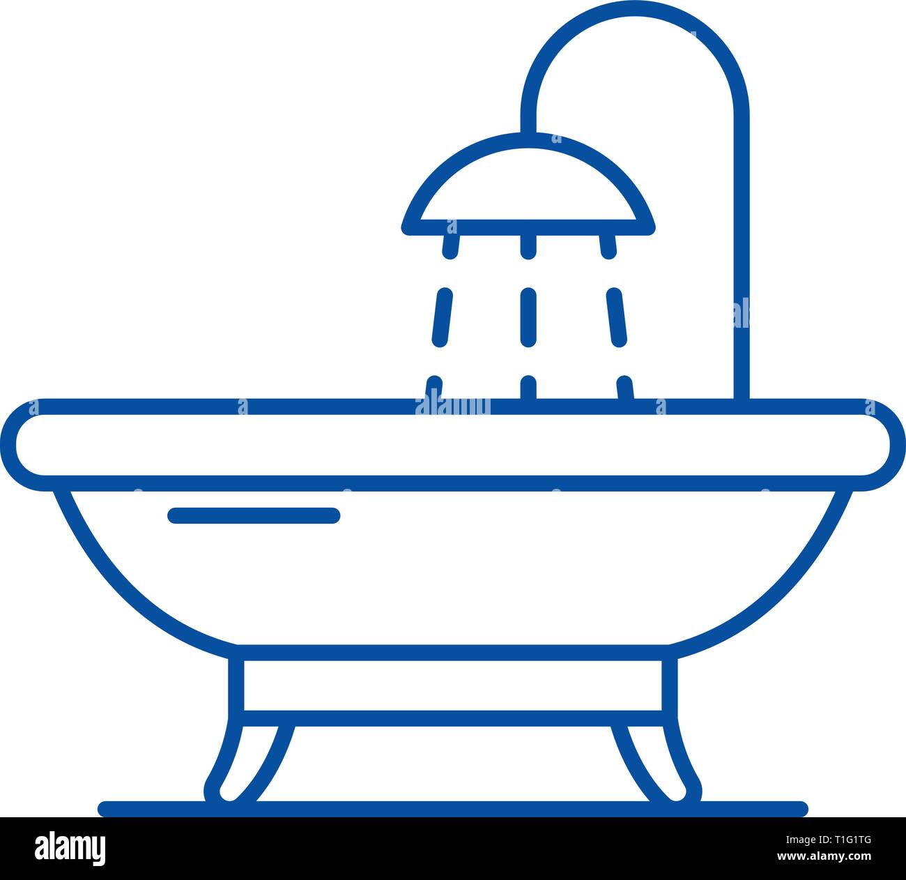Bathroom line icon concept. Bathroom flat  vector symbol, sign, outline illustration. Stock Vector