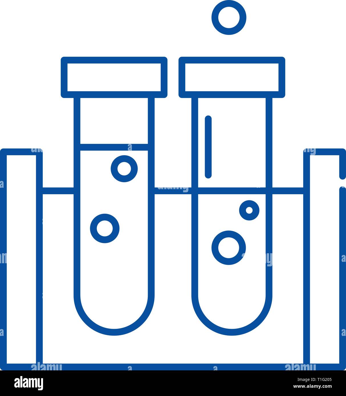 Beakers line icon concept. Beakers flat vector symbol, sign, outline