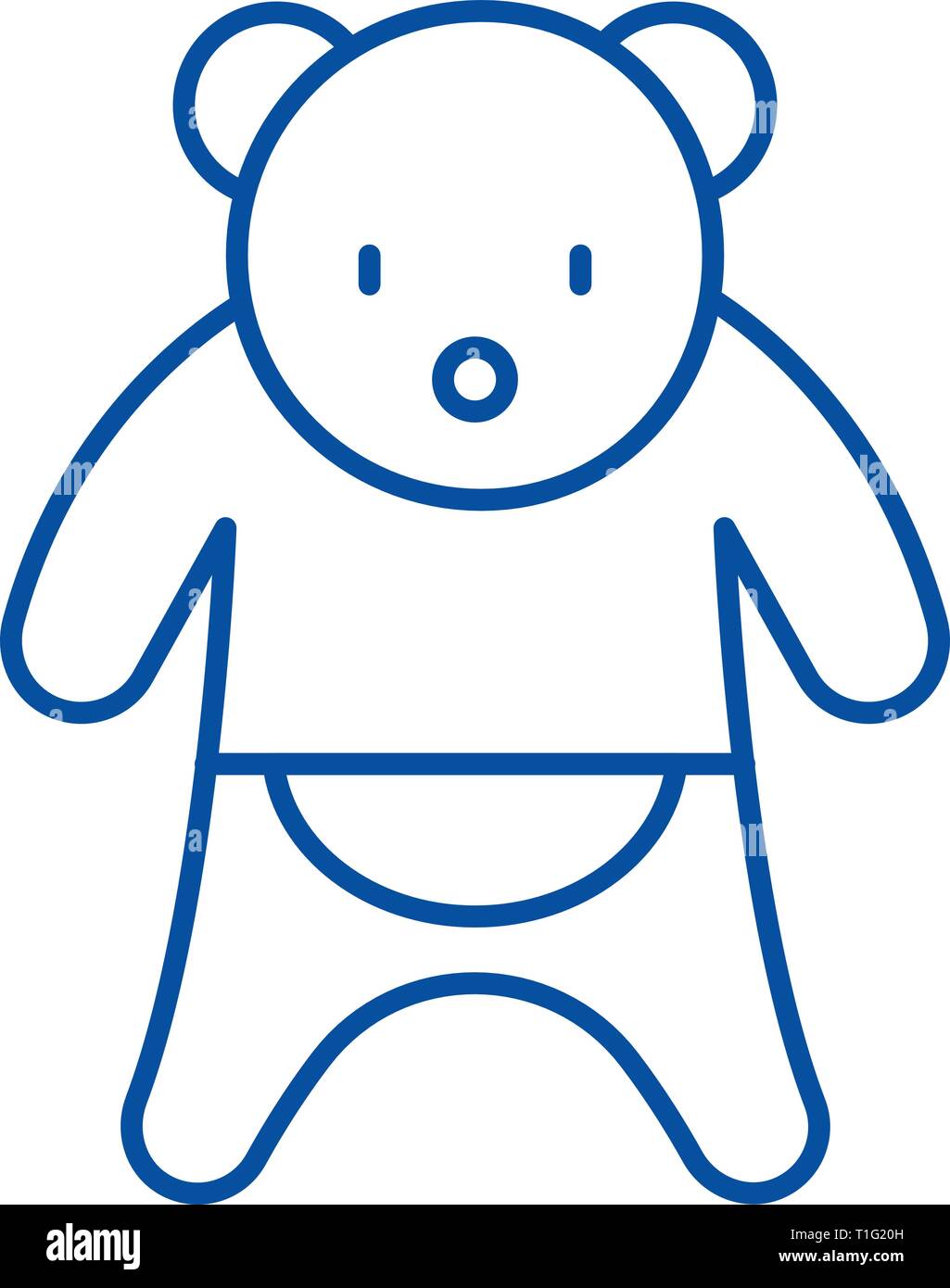Bear line icon concept. Bear flat  vector symbol, sign, outline illustration. Stock Vector