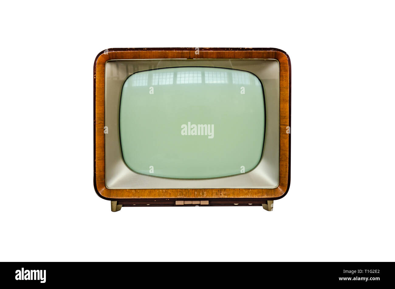 Classic Vintage Retro Style Old Television isolated on a white background. Stock Photo