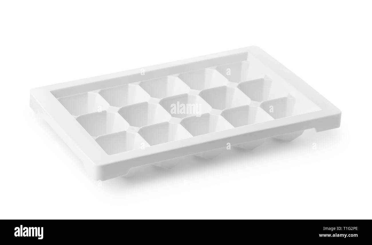 Blue Plastic Ice Cube Tray Isolated On White Stock Photo, Picture and  Royalty Free Image. Image 28470786.