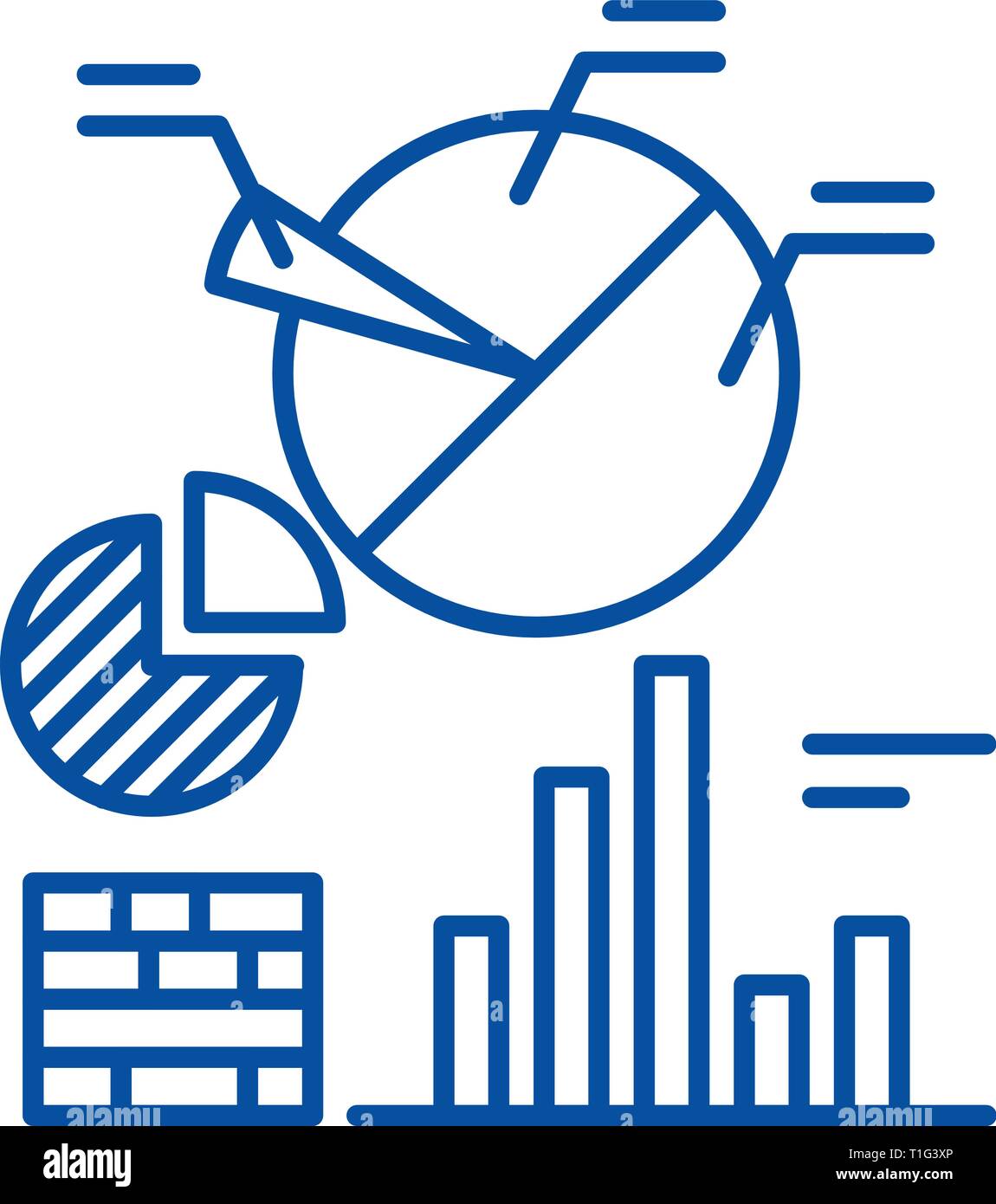 Business analytics line icon concept. Business analytics flat vector ...