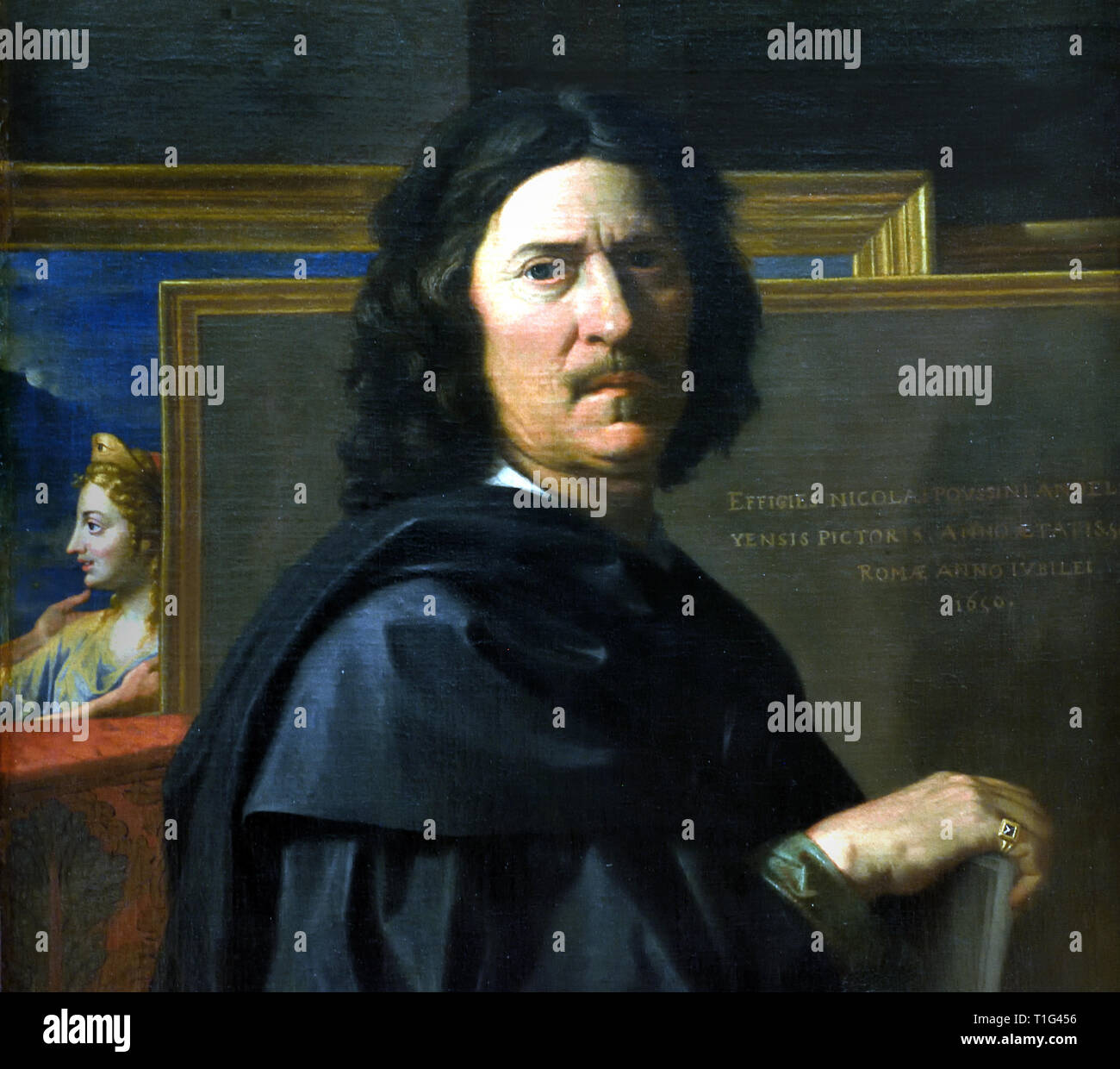 Selfportrait at The Louvre painted for Paul Fréart de Chantelou