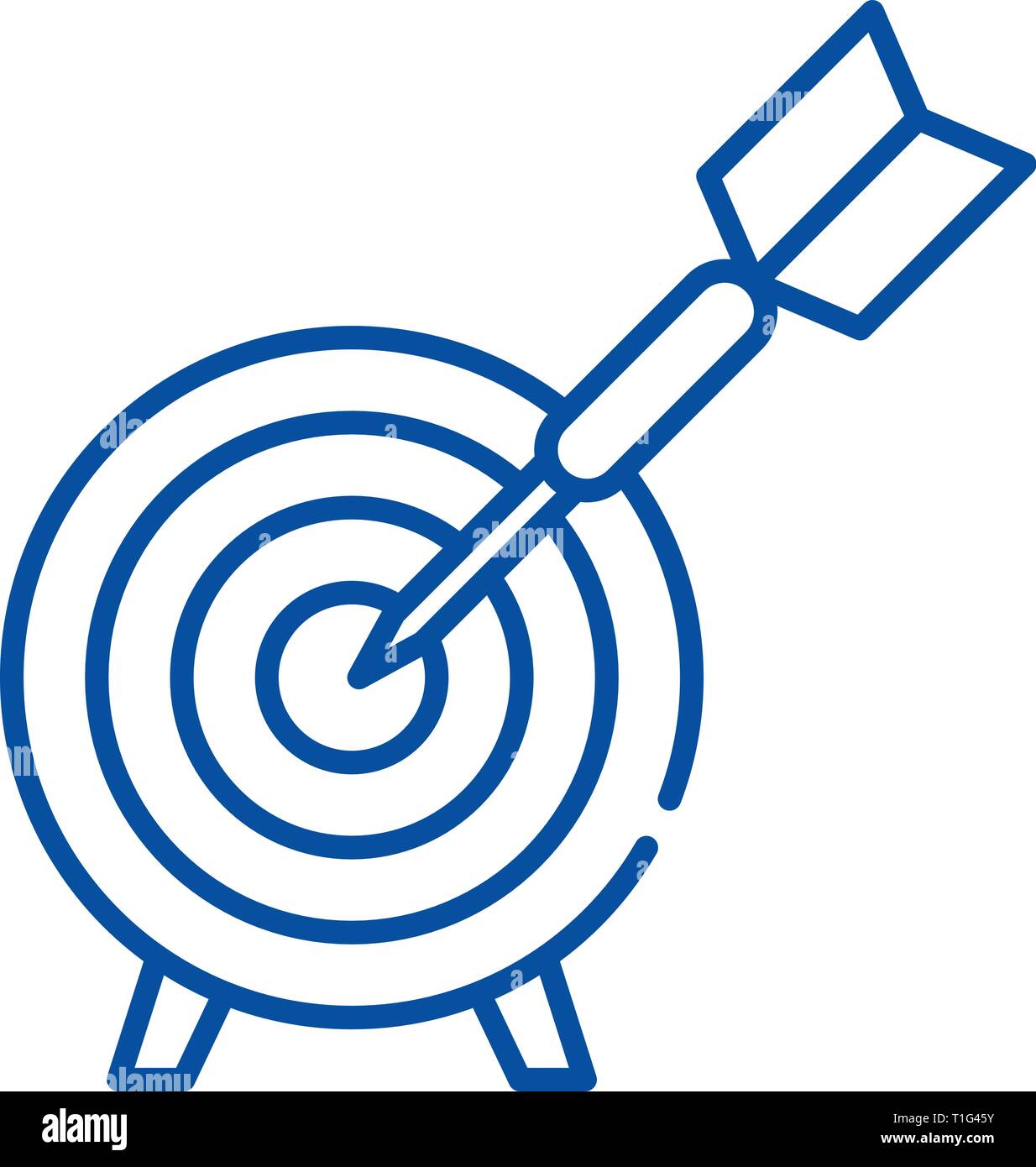 Business goals line icon concept. Business goals flat vector symbol