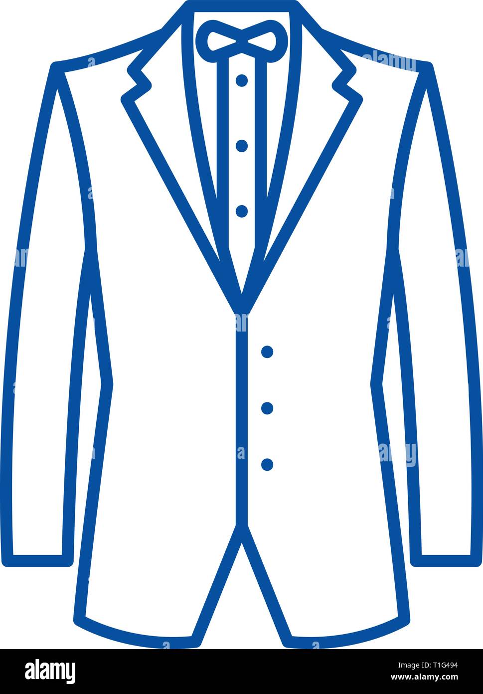 Business jacket line icon concept. Business jacket flat  vector symbol, sign, outline illustration. Stock Vector
