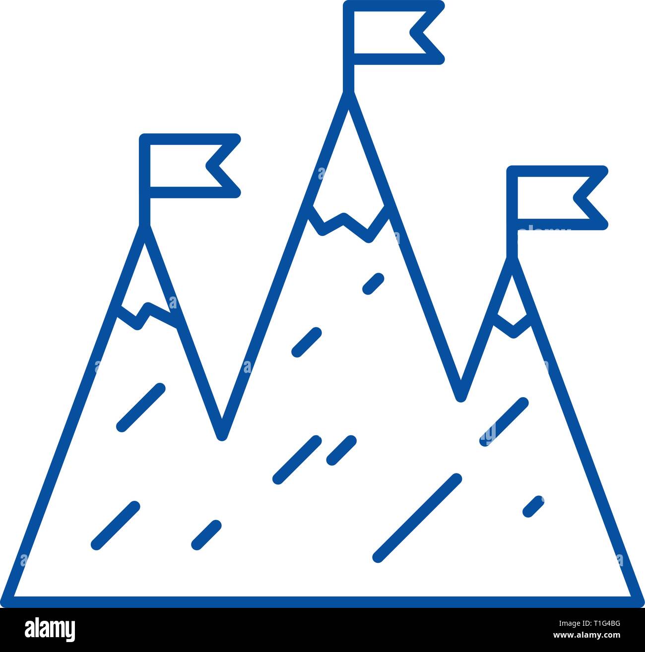 Business mission line icon concept. Business mission flat vector symbol ...