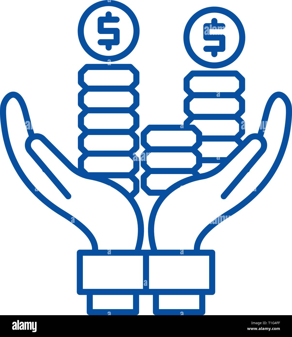 Business profit line icon concept. Business profit flat vector symbol ...