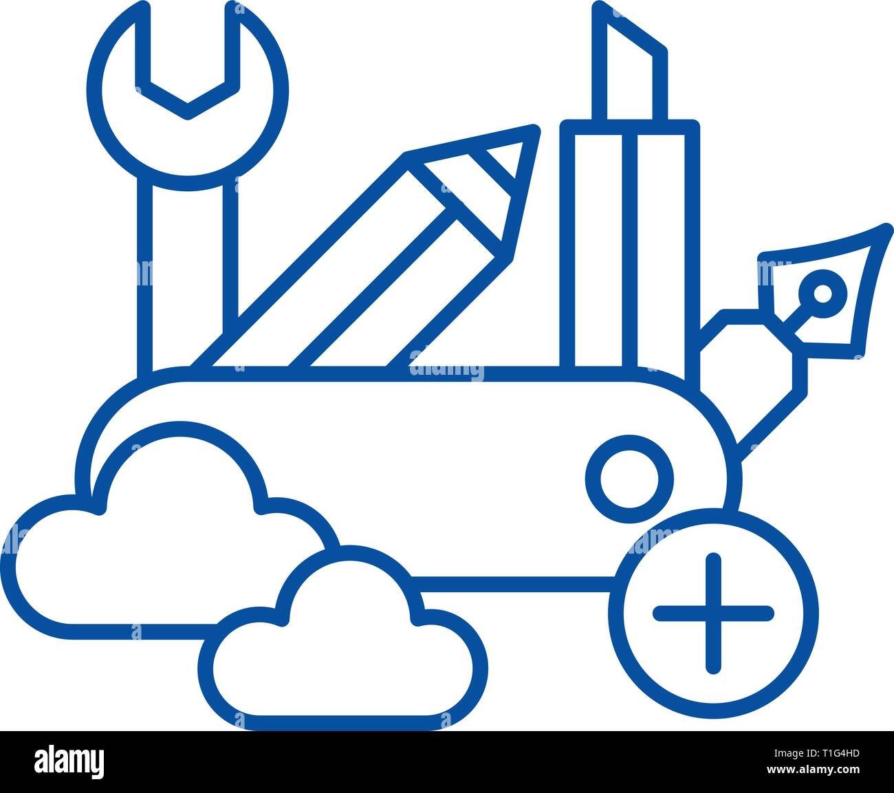 Business skills line icon concept. Business skills flat vector symbol ...
