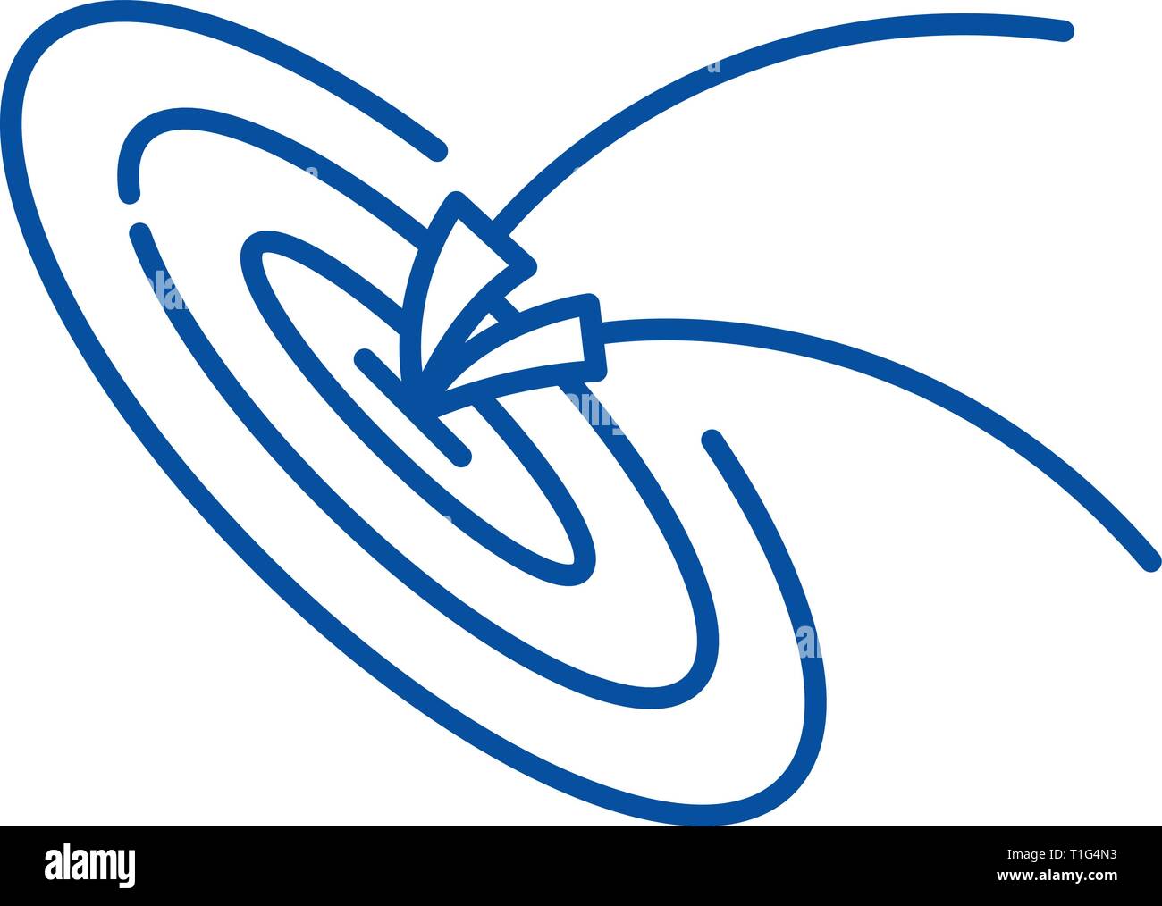 Business target line icon concept. Business target flat vector symbol ...