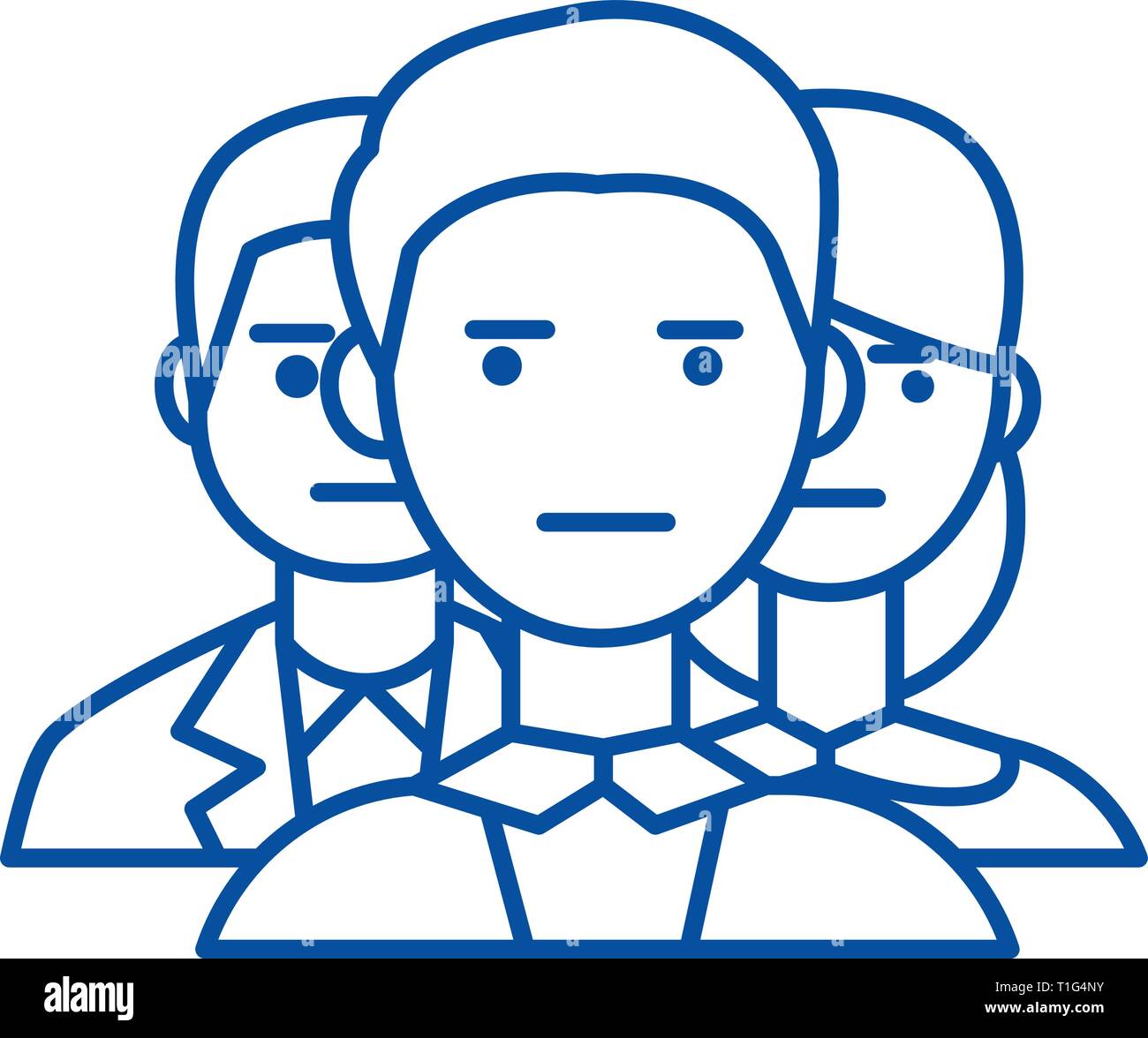 Business team sign line icon concept. Business team sign flat vector ...