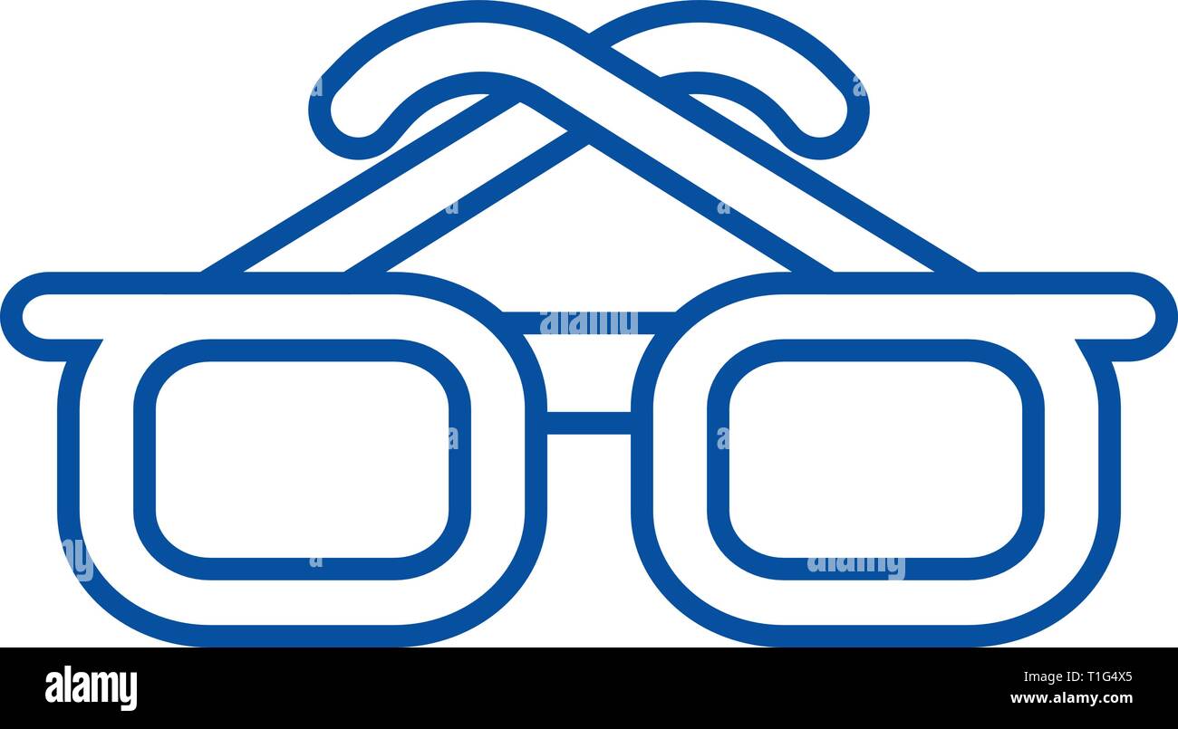 Businessman glasses line icon concept. Businessman glasses flat vector