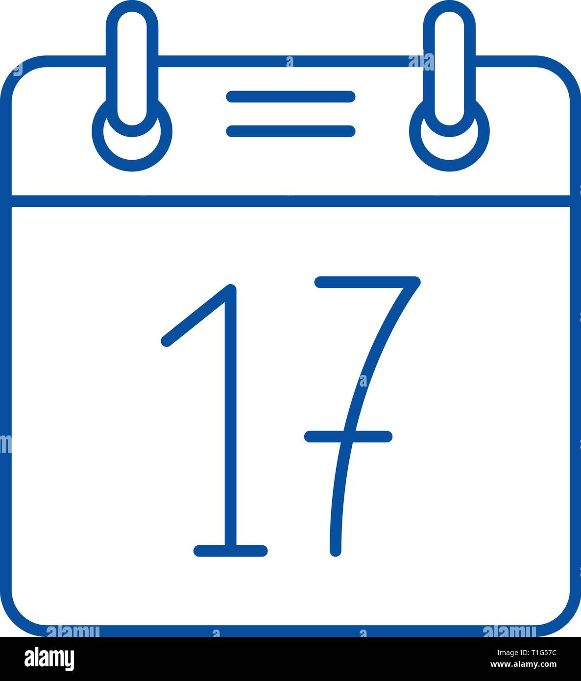 Calendar date line icon concept. Calendar date flat vector symbol, sign