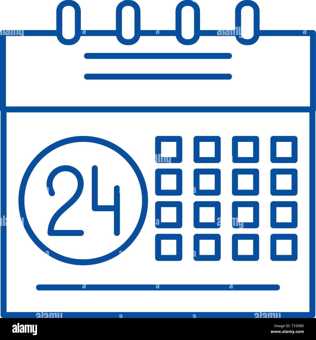 Calendar planning system line icon concept. Calendar planning system 