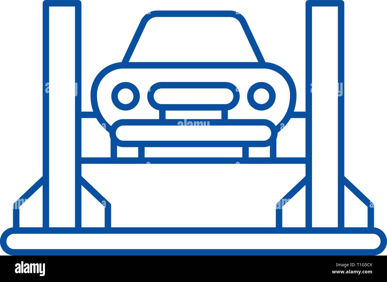 Car repair shop line icon concept. Car repair shop flat vector symbol ...