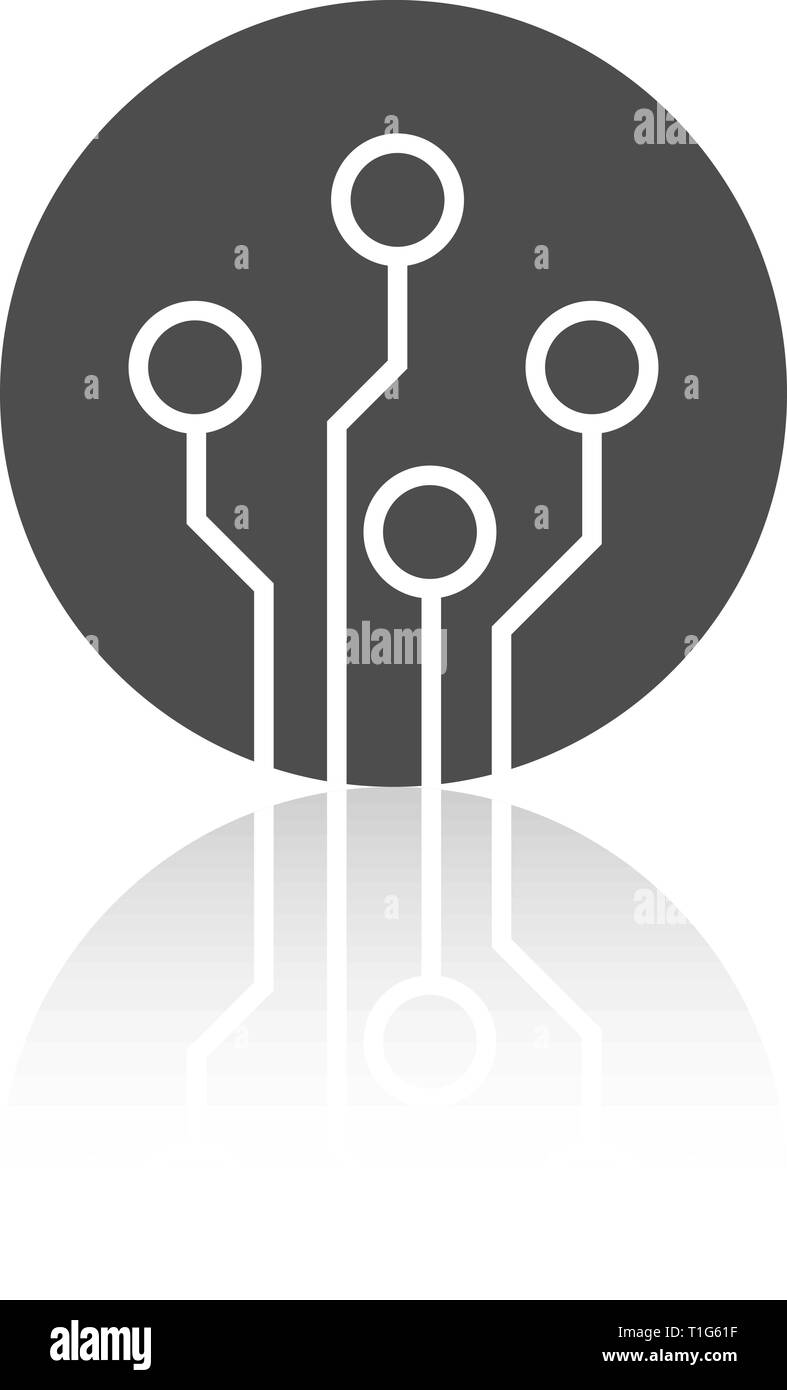 Circuit board technology icon on a white background Stock Vector Image ...