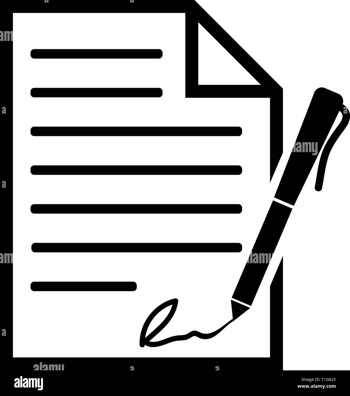 Contract with pen icon for business and websites Stock Vector Image ...