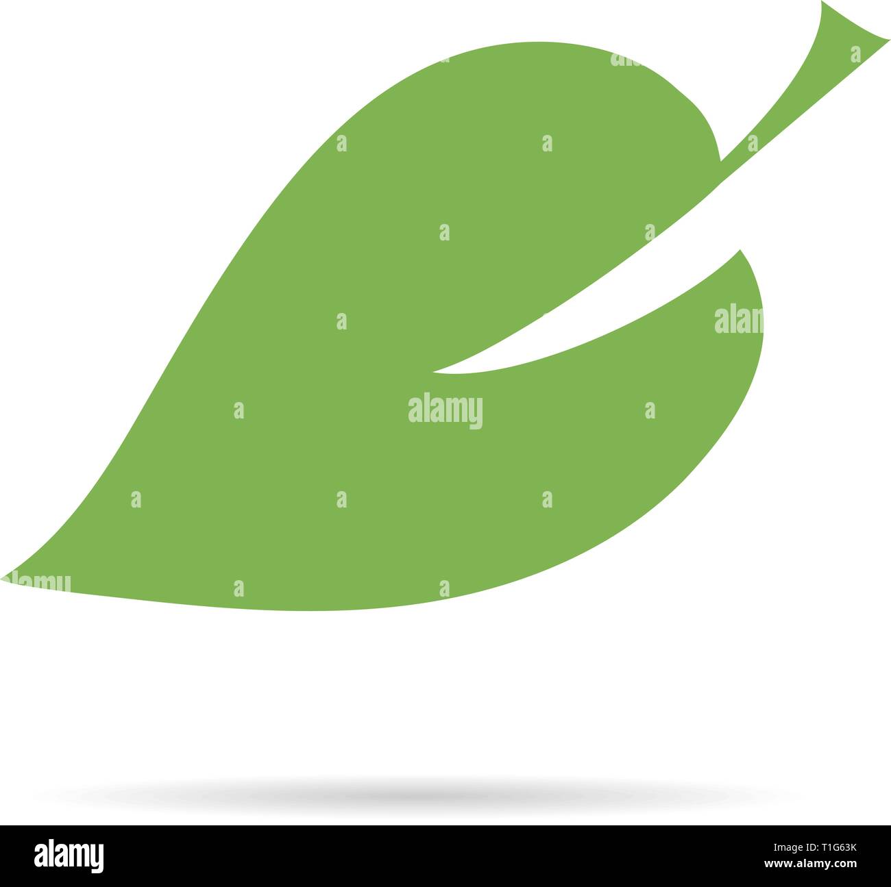 Leaf Icon with shadow on a white background Stock Vector Image & Art ...