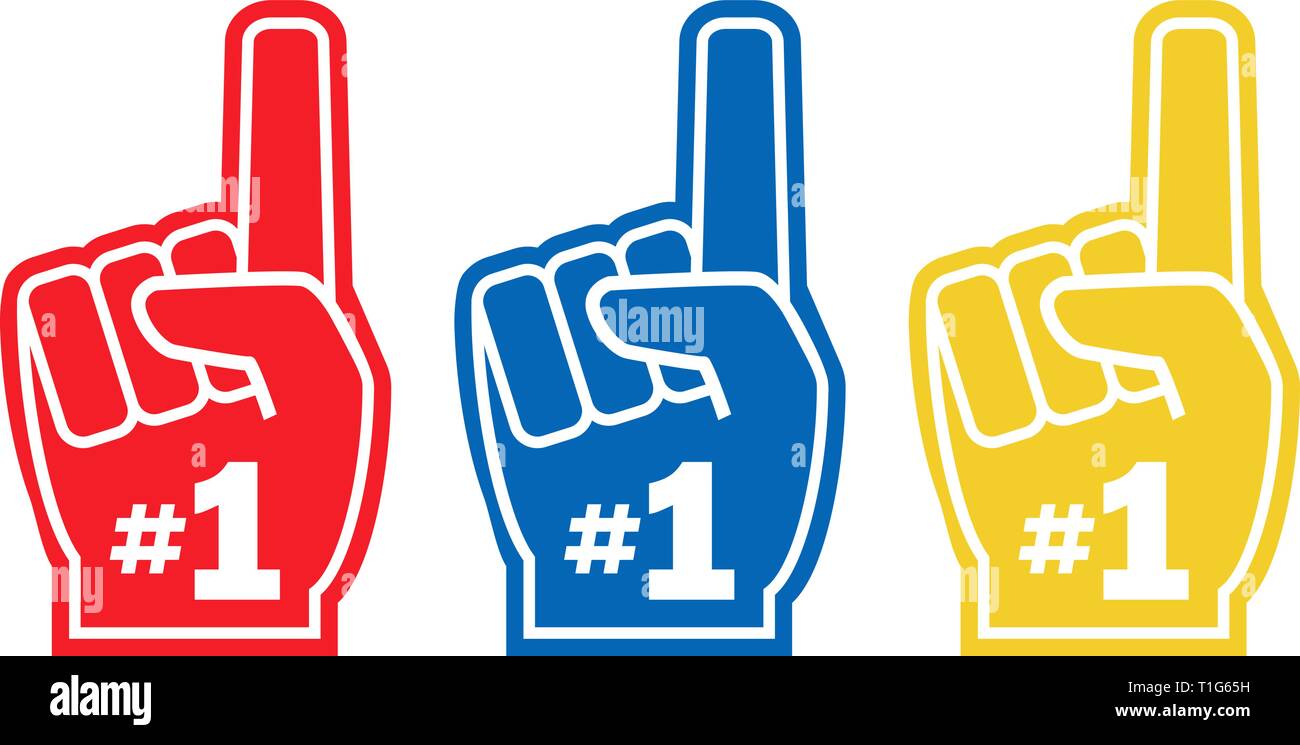 Foam Fingers Icons In Six Colors We39re 1 Lets39 Go Number One Fan Stock  Illustration - Download Image Now - iStock