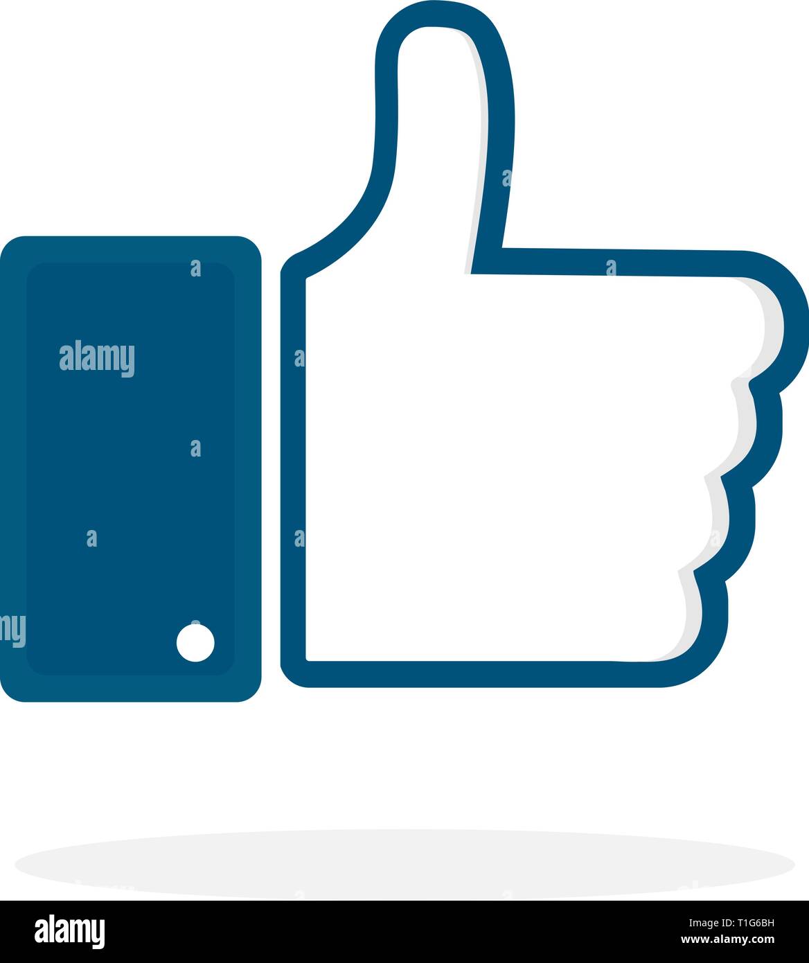 Thumb up icon with shadow in flat style vector Stock Vector Image & Art ...
