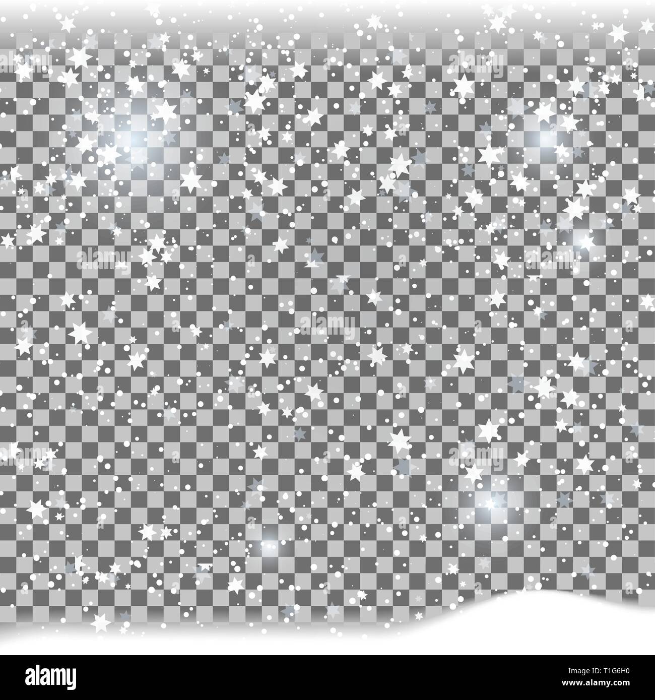 Vector illustration with falling snow on isolated background. Winter ...