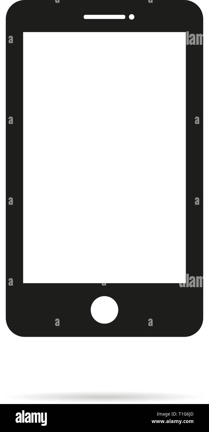 Mobile phone icon in flat design on a white background Stock Vector ...