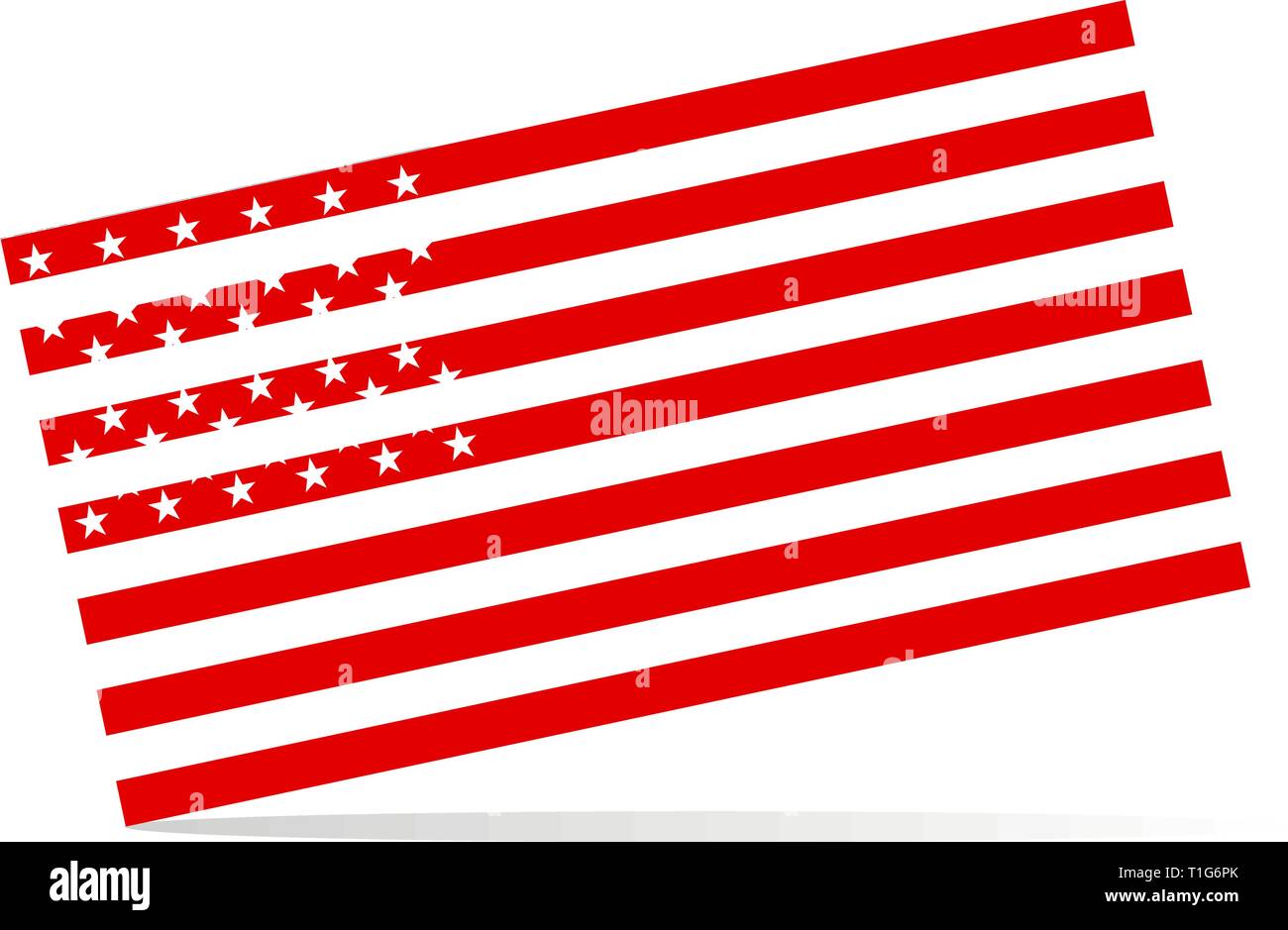 Illustration made in usa, flag on white background Stock Vector