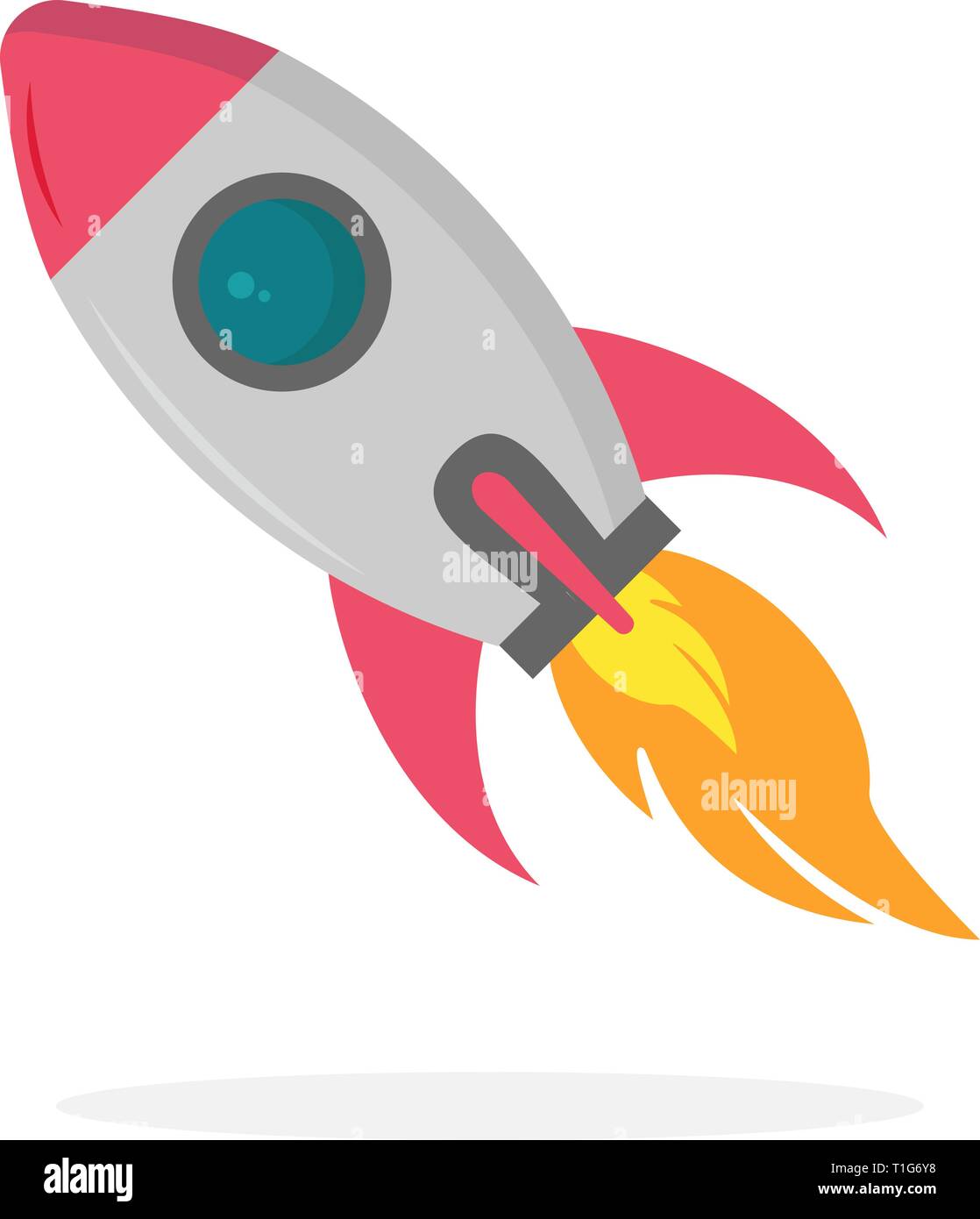 Rocket icon on white background, vector illustration Stock Vector
