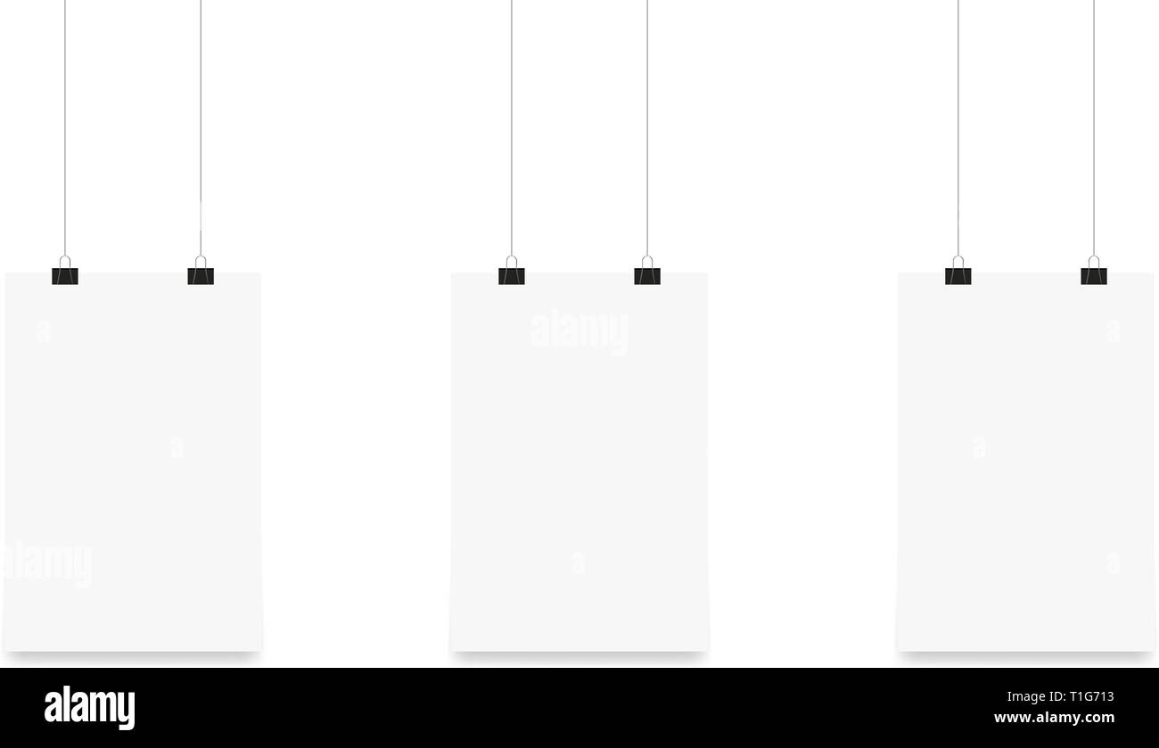 Paper hanging with shadow on a white background, vector illustration Stock Vector Image & Art