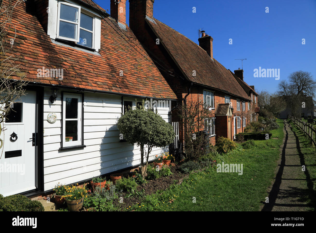 Houses on Church Walk, Headcorn, Kent, England, United Kingdom Stock