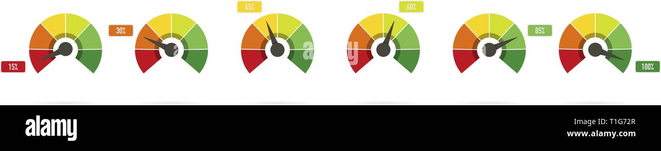 Scale from red to green with arrow in flat style, infographic element, vector Stock Vector