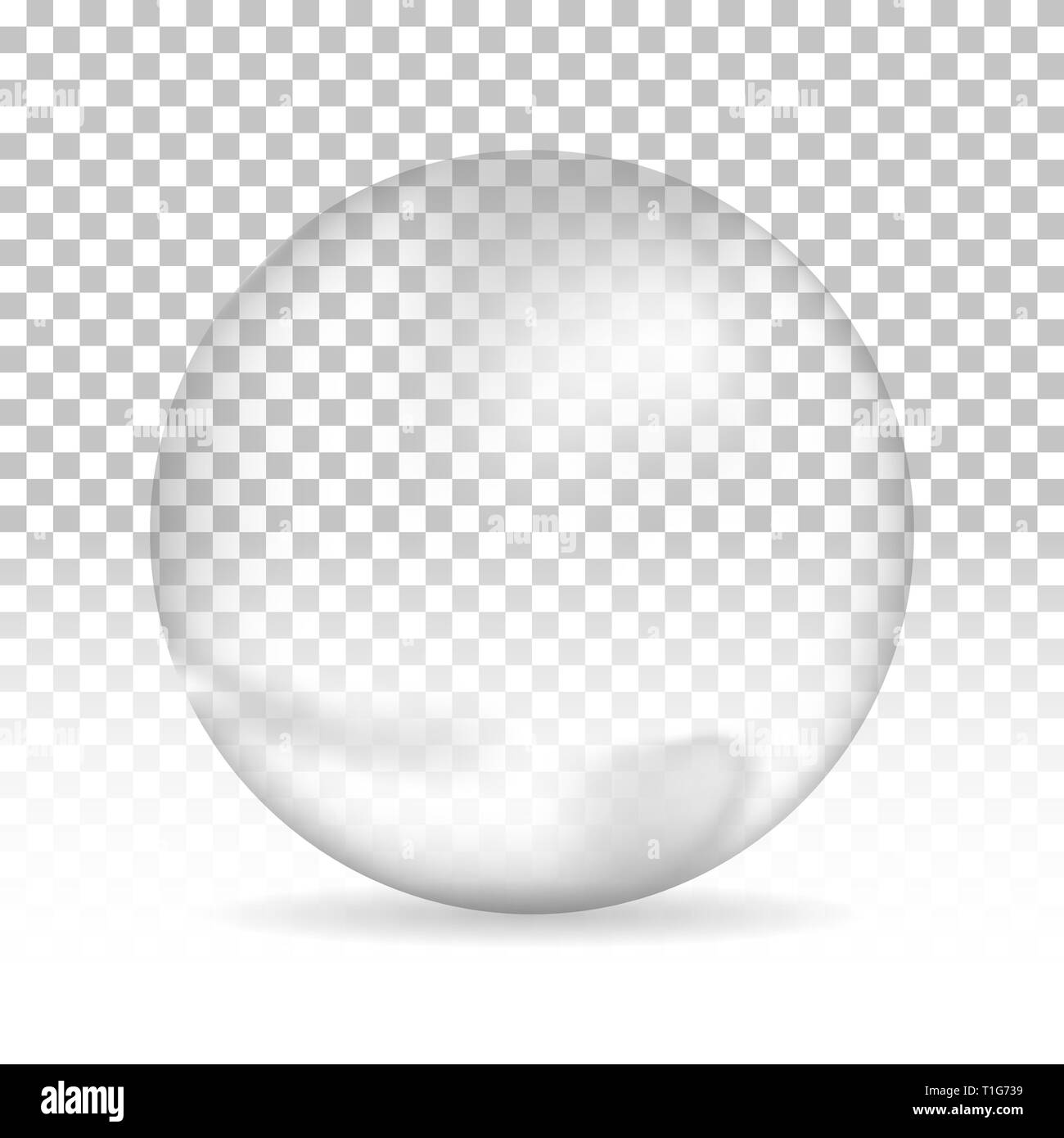 Water bubble with shadow on isolated background, vector illustration Stock Vector
