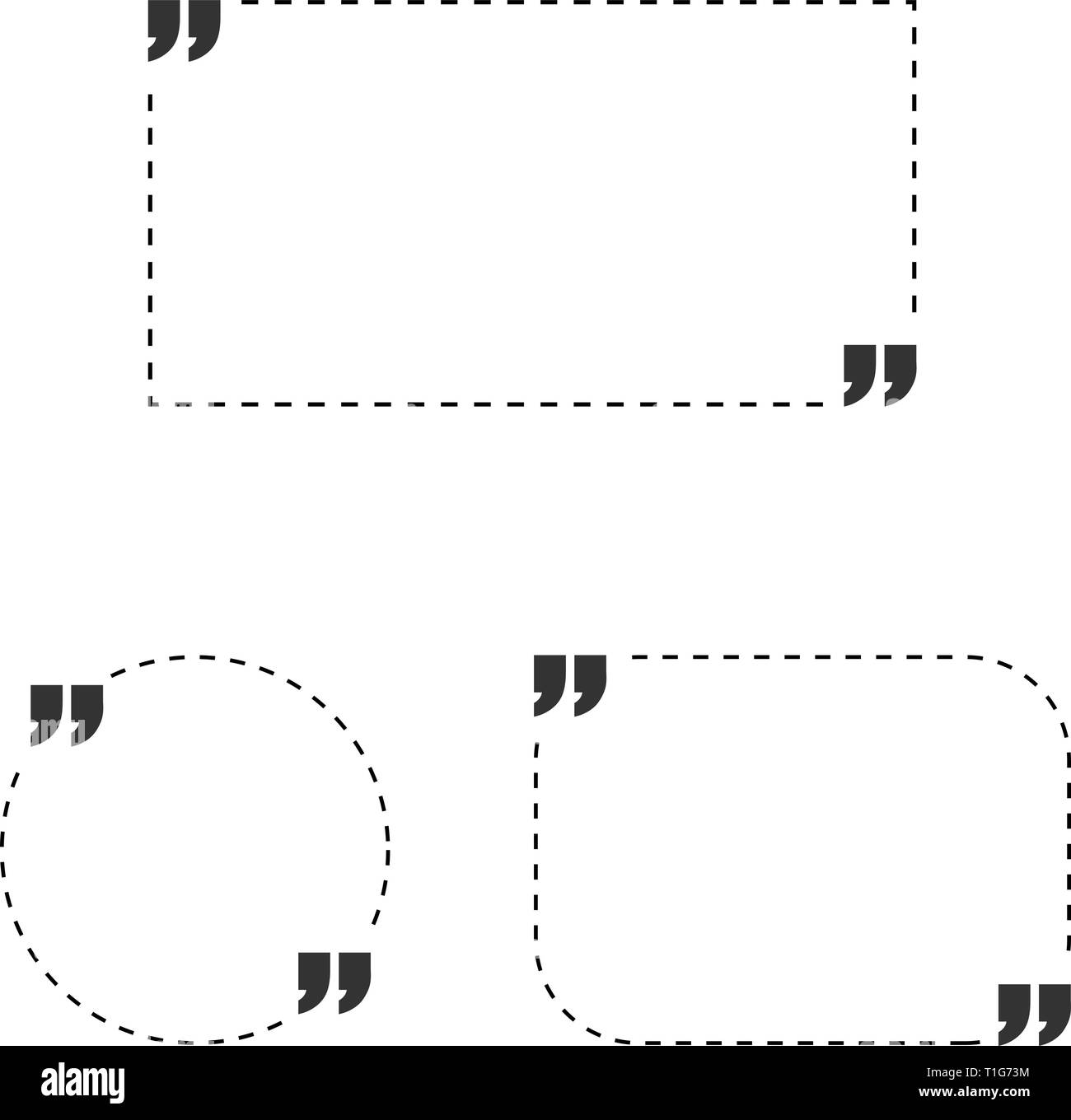 Quote set on isolated white background, vector illustration Stock Vector