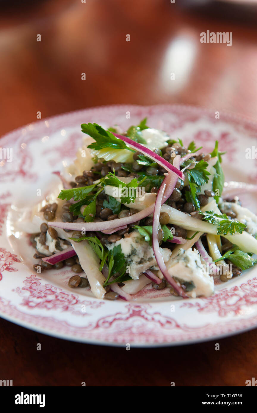 'Lentil salad in cocktail lounge of The Zetter Townhouse in London, England' Stock Photo
