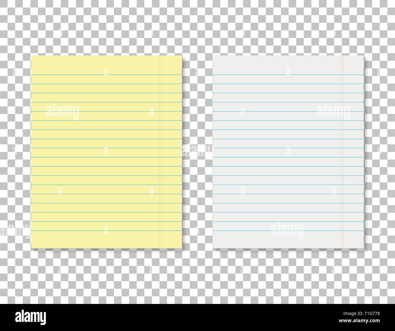 Two paper with shadow on a isolated background - vector Stock Vector