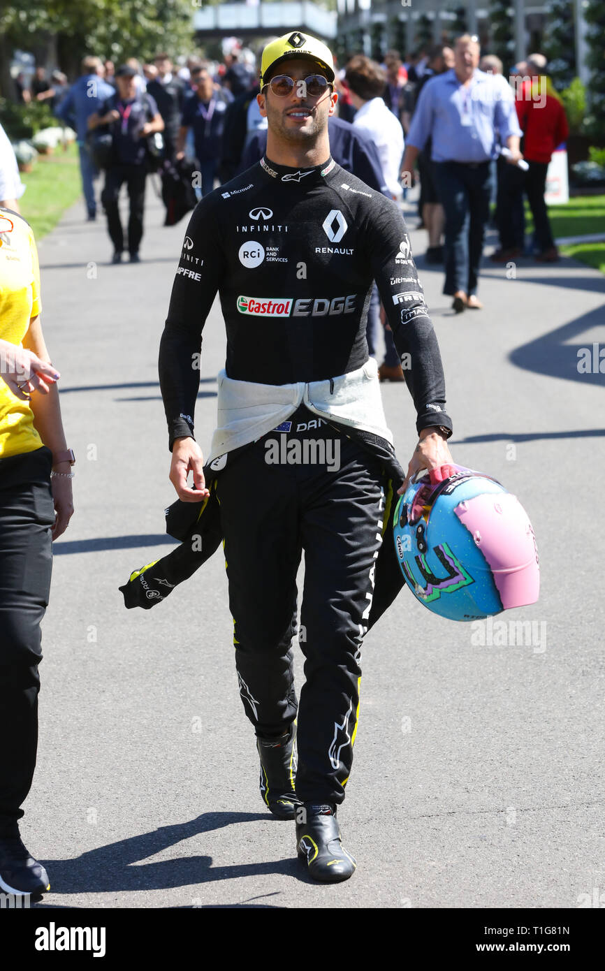 MELBOURNE, AUSTRALIA - MARCH 14: Daniel RICCIARDO of Renault Sport F1 ...